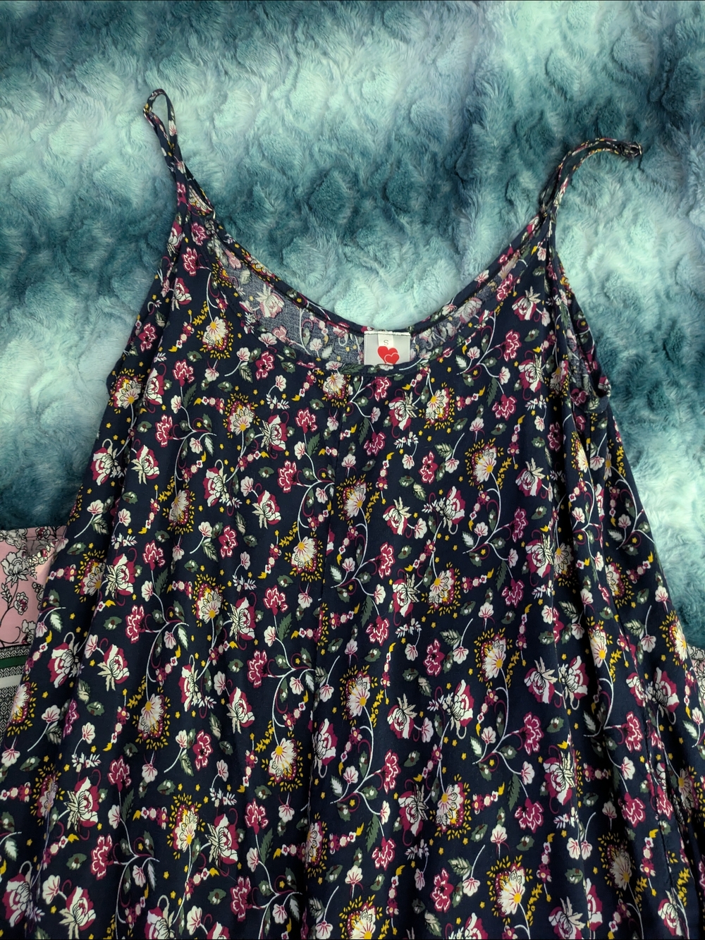 Floral Navy Spaghetti-Strap Romper